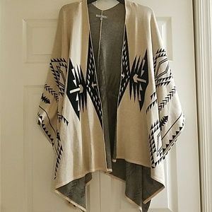 Southwest print poncho